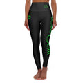 Dime Piece Yoga Leggings – Black w/ Lime Script