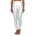 Barbie Yoga Leggings — White w/ Lime & Black Script