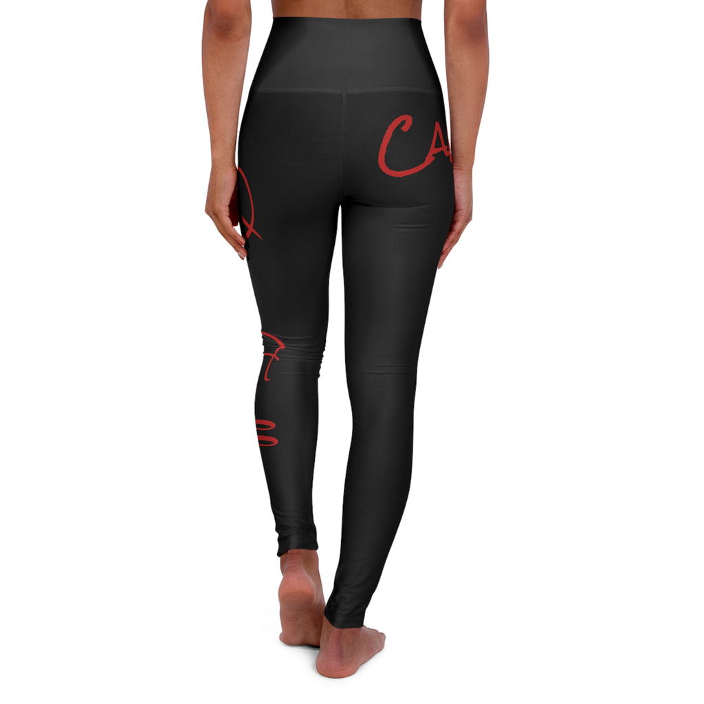 Candy Yoga Leggings – Black w/ Red Script
